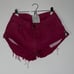 One Teaspoon Burgundy Denim Cuff Button Fly Shorts