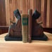 Vintage Wooden Hand Carved Bookends Monks