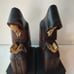 Vintage Wooden Hand Carved Bookends Monks