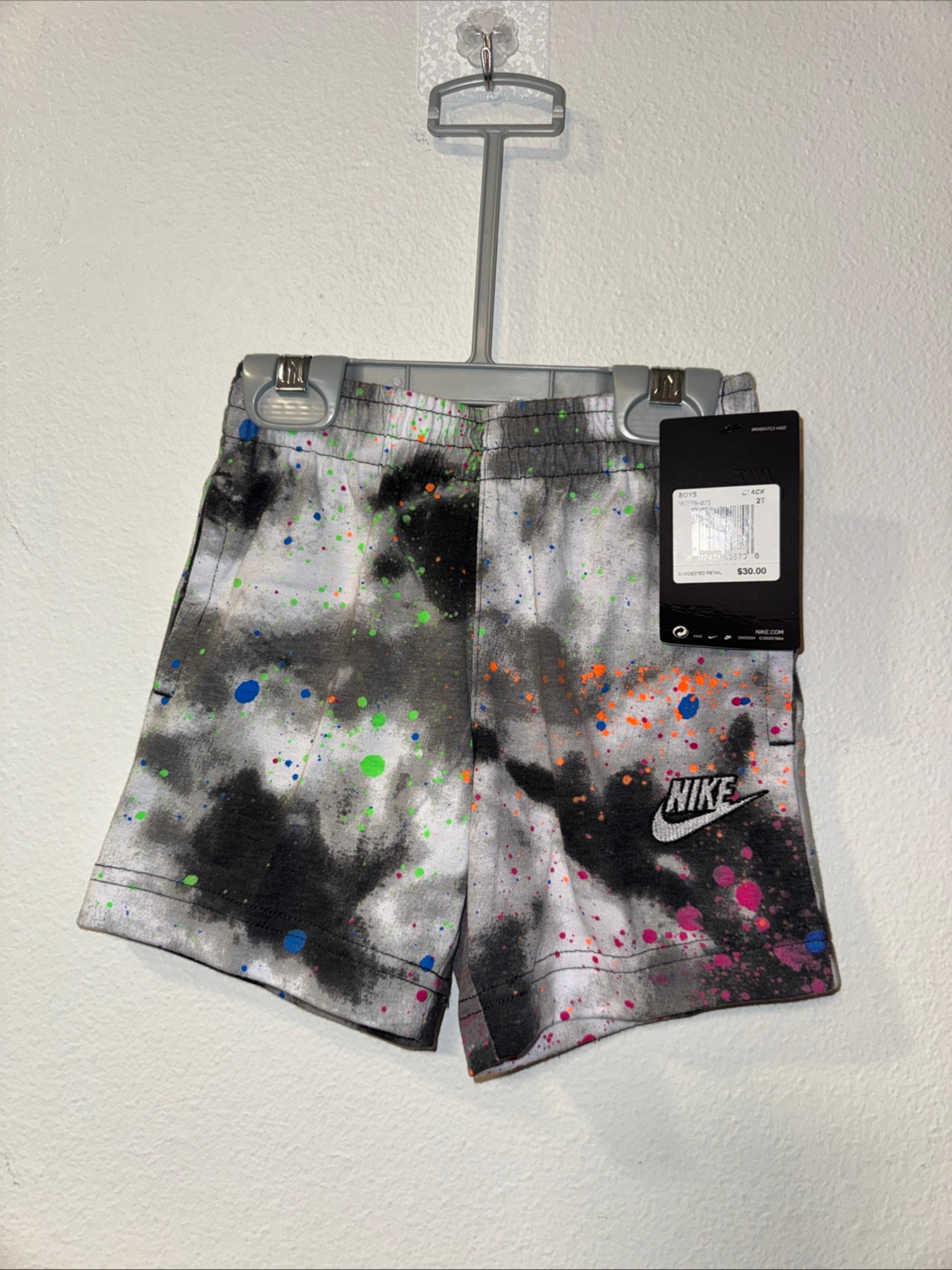 NIKE Kids Club fleece Terry shorts Size 2T Gray multicolor new