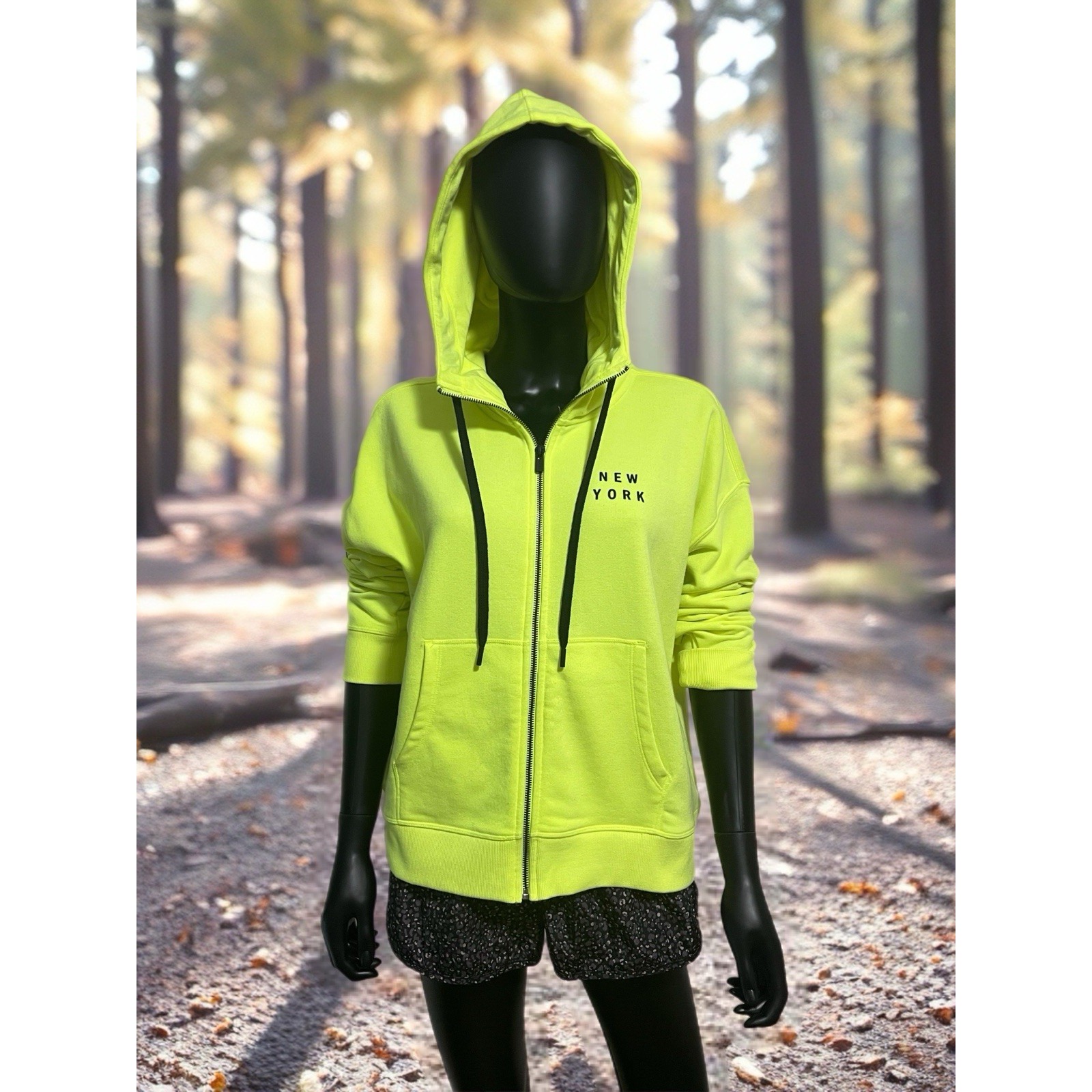 DKNY Sport Flocked-Logo Zip Hoodie Size XS