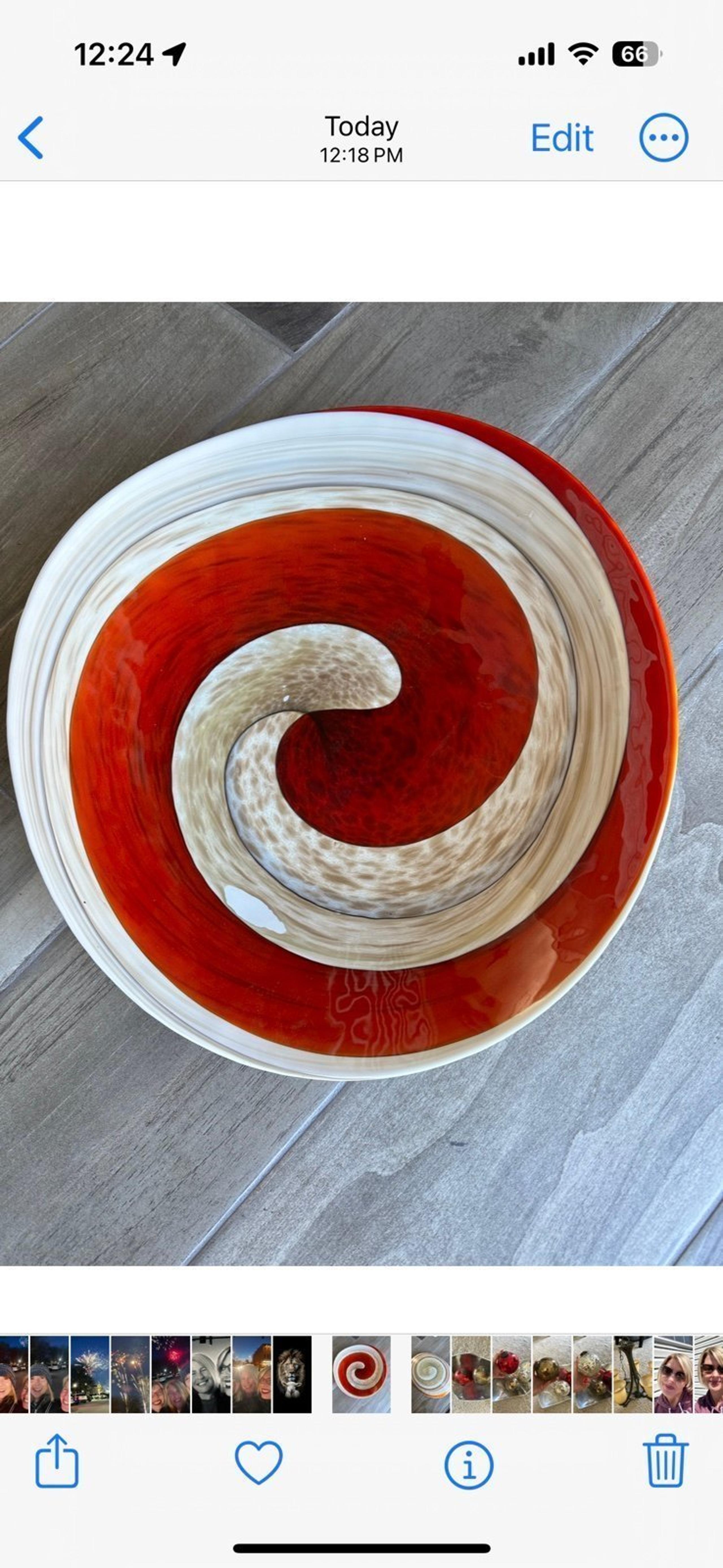 Crate and Barrel Torcello Centerpiece Bowl Decor Mother Pearl Made In Italy - Murano