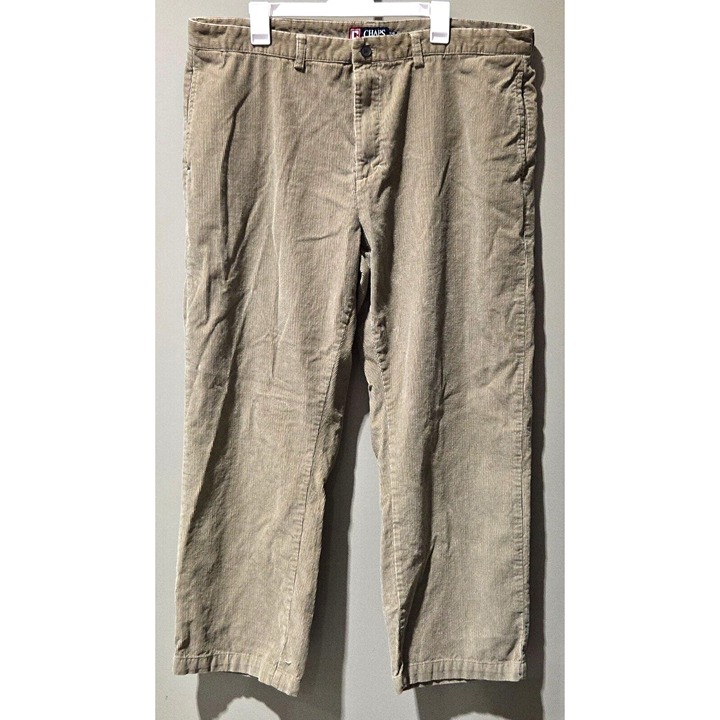 Ralph Lauren Chaps Men's Size 42 x 30 Dark Beige 100% Cotton Corduroy Pants