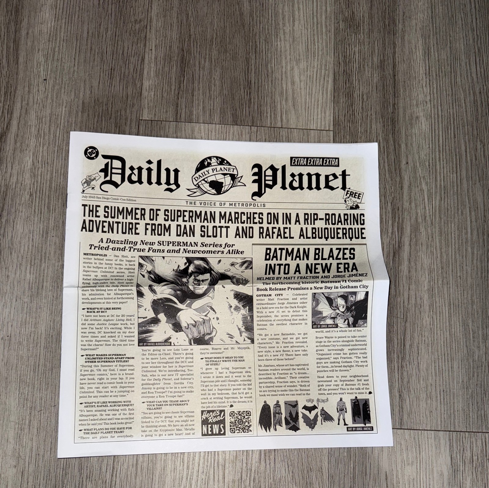 Superman x Batman newspaper