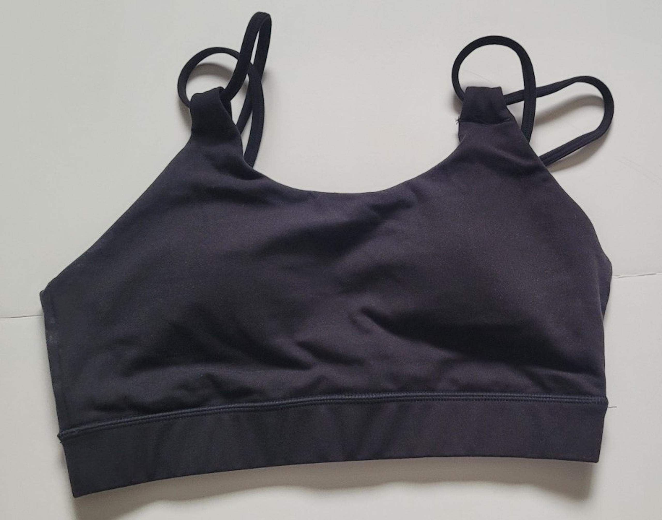 Ethos bra double strap sports black size large workout top new women's teen girl