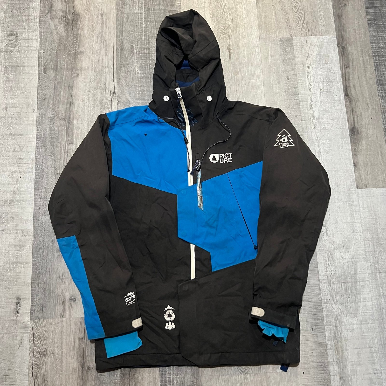 Picture Organic Friends Line Black/Blue 20k R-PET Active Ski Winter Snow Jacket