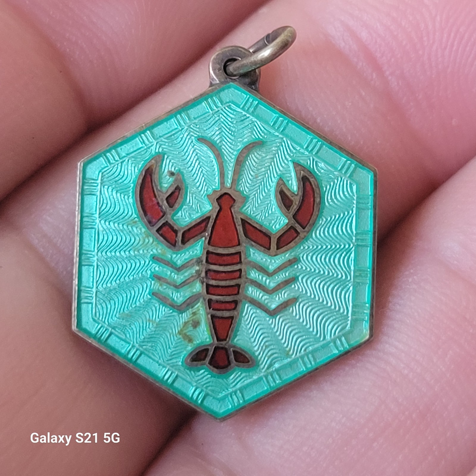David Anderson Enameled Sterling Silver Scorpio Scorpion Charm Pendant