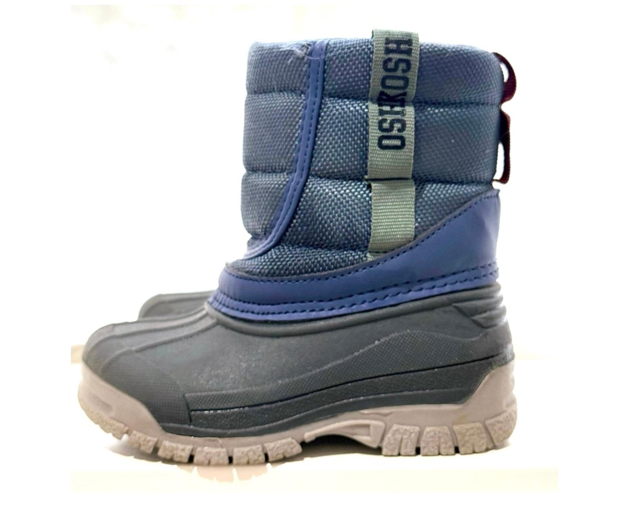 Snow Boots Size 5 Oshkosh B’gosh T5 EUC Toddler Pull on Velcro Boy Blue Shoes