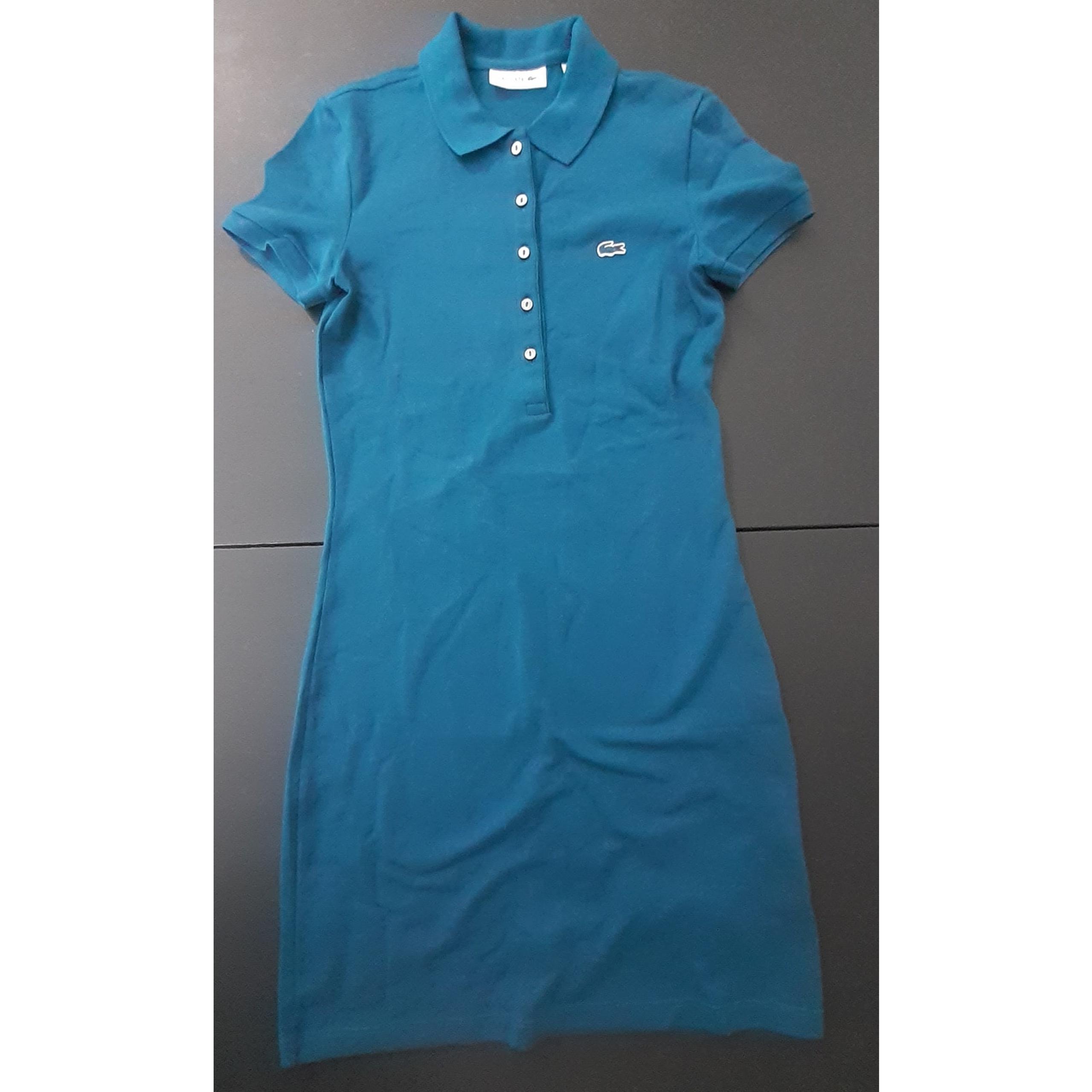 Lacoste Women's Short Sleeve Slim Fit Stretch Pique Polo Dress Blue 0