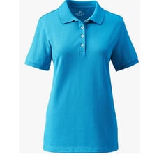 Lands End 2X Polo Short Sleeve Turquois Cotton Pique 4 Button NEW