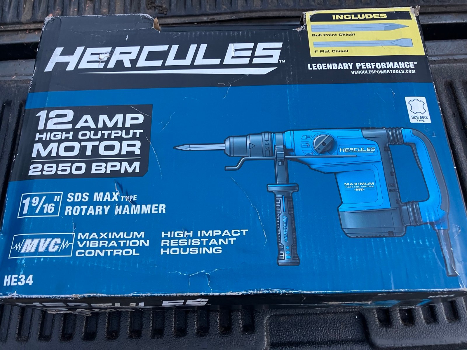 HERCULES (HE34) 1_9/16 SDS Max-Type Variable Speed Rotary Hammer 12Amp *NEW*