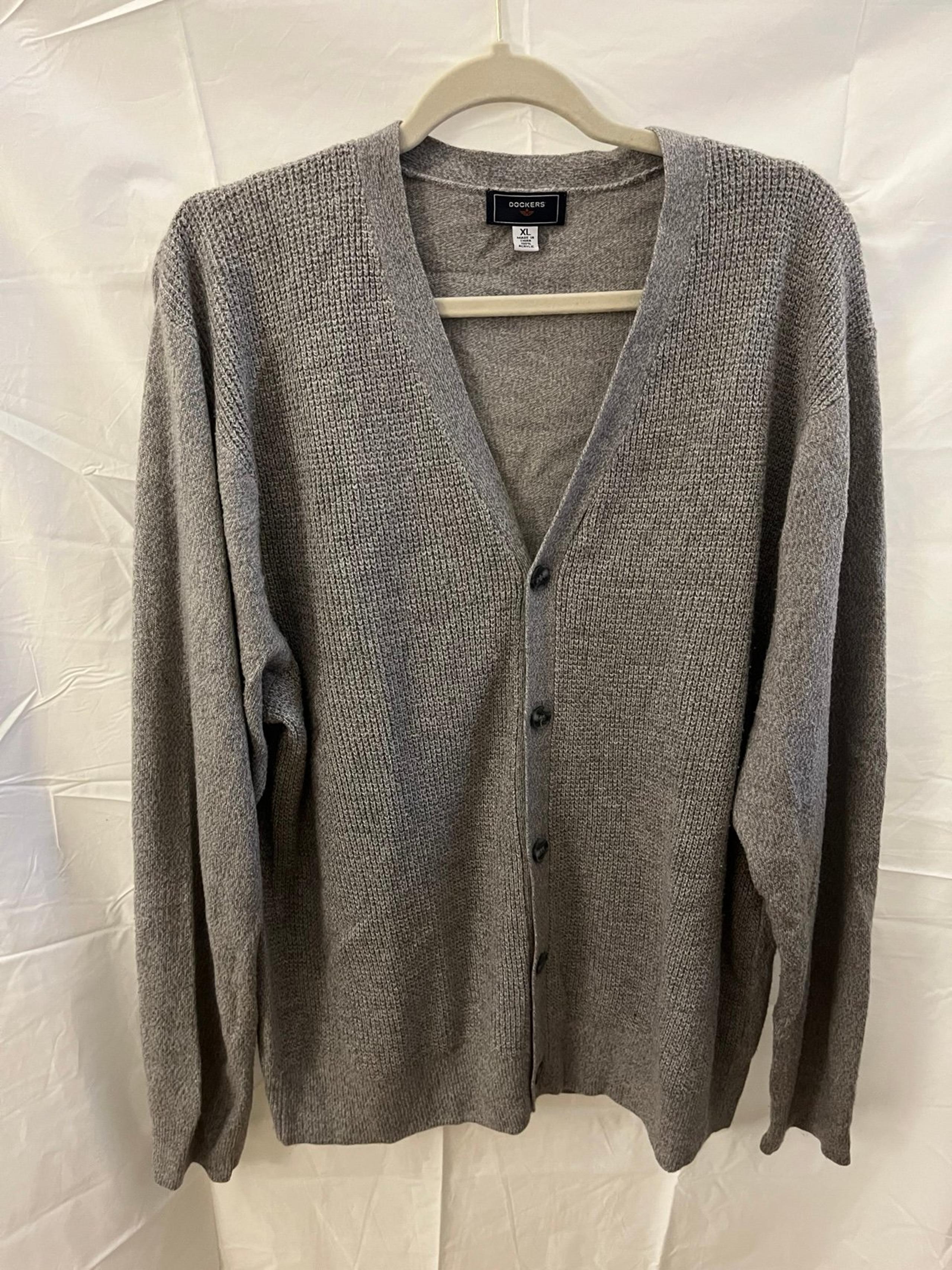 Dockers Men's Gray Cardigan Sweater