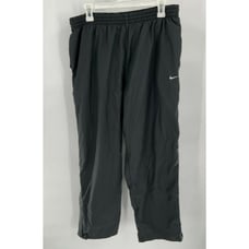 VINTAGE Nike Pants Mens XXL Windbreaker Lined Track Pant Ankle Zip Black Y2k