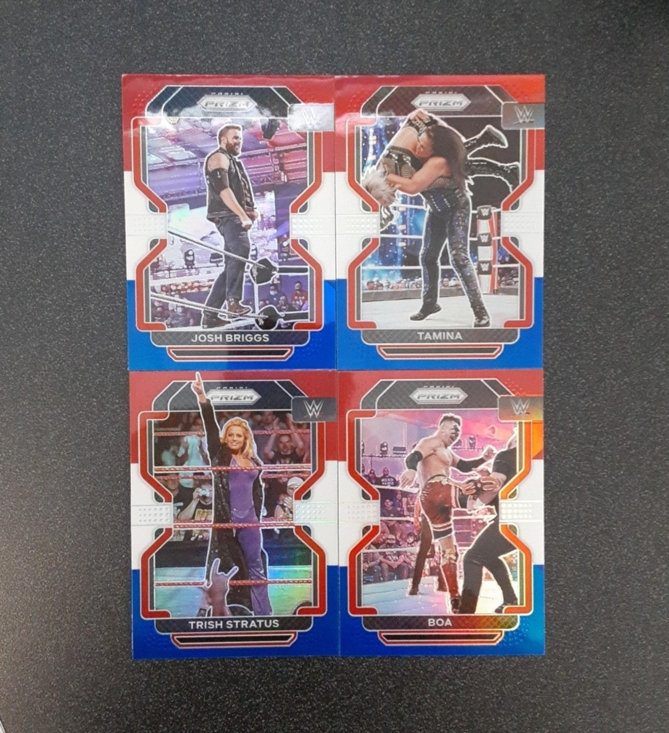 Lot of 4 WWE Red White and Blue Prizm
