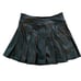Aerie Black Faux Leather Pleated Skort