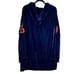 Fashion Nova Plus Size Velvet Paris Graphic Letters Zip Up Hoodie Blue Size 1X