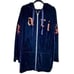Fashion Nova Plus Size Velvet Paris Graphic Letters Zip Up Hoodie Blue Size 1X