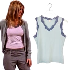 ASO Friends Rachel Green Jennifer Aniston Vintage Lace Tank L