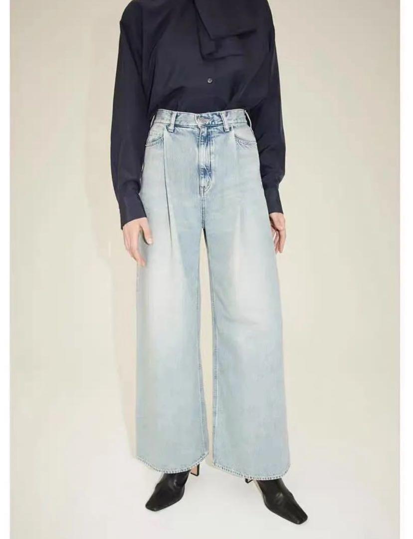 注目のブランド Tuck CLANE x Hirose Suzu Wide Pants Denim パンツ