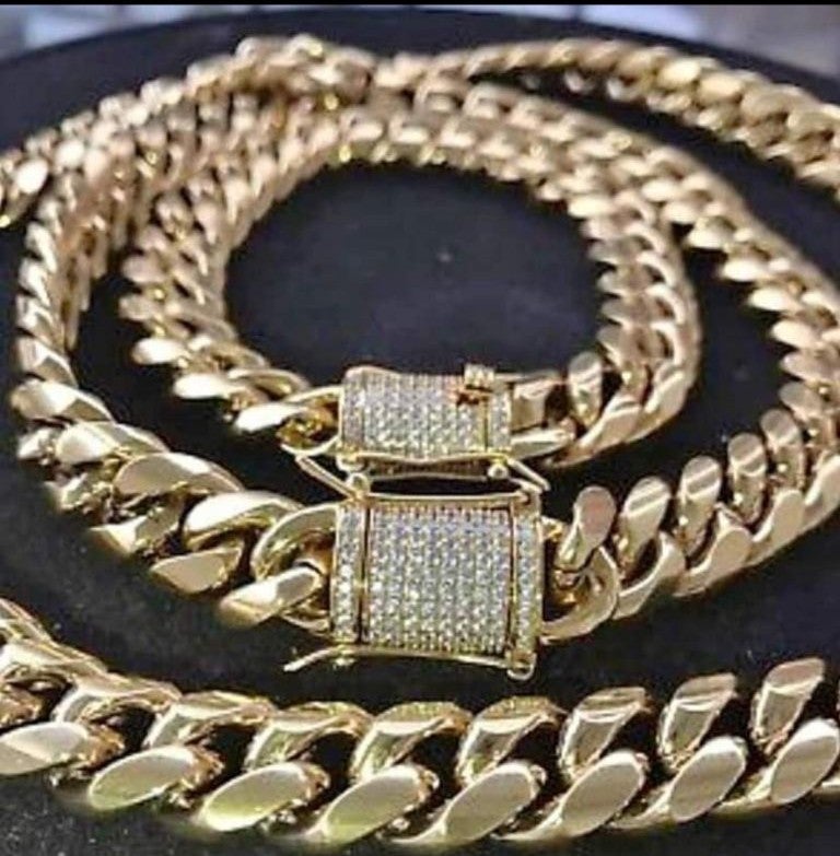 14K GOLD PLATED ICED OUT MIAMI CUBAN BRA