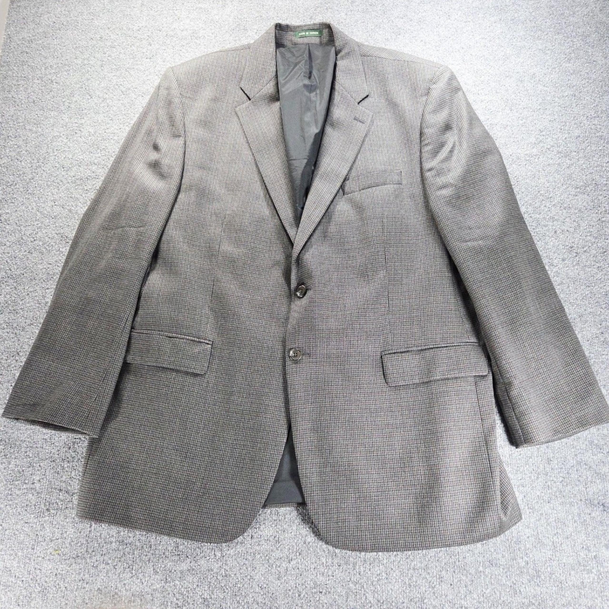 Lauren Ralph Lauren Blazer Mens 48L Wool Houndstooth Sports Coat Jacket Classic