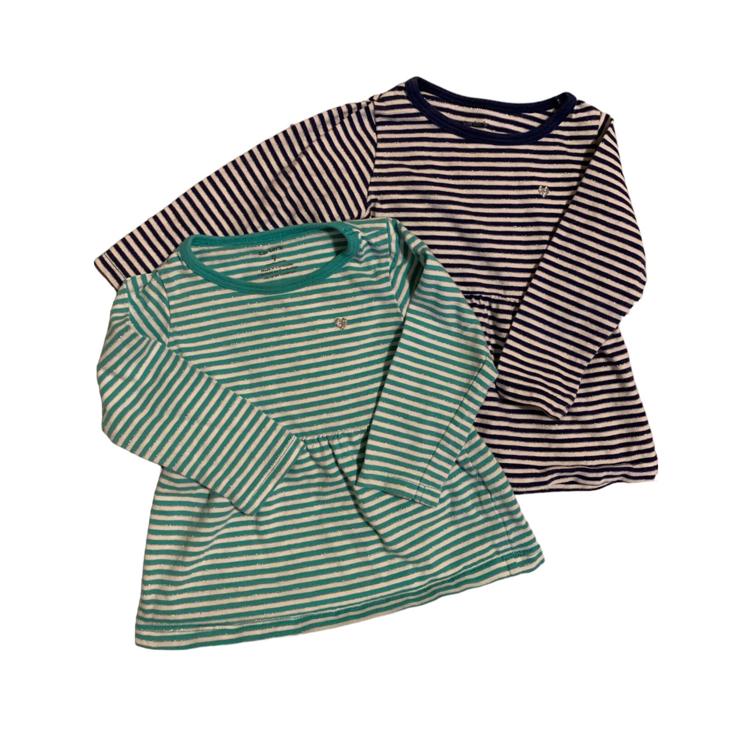 Carter's VGUC Bundle. Long Sleeve Stripe Shirts. 9 Months