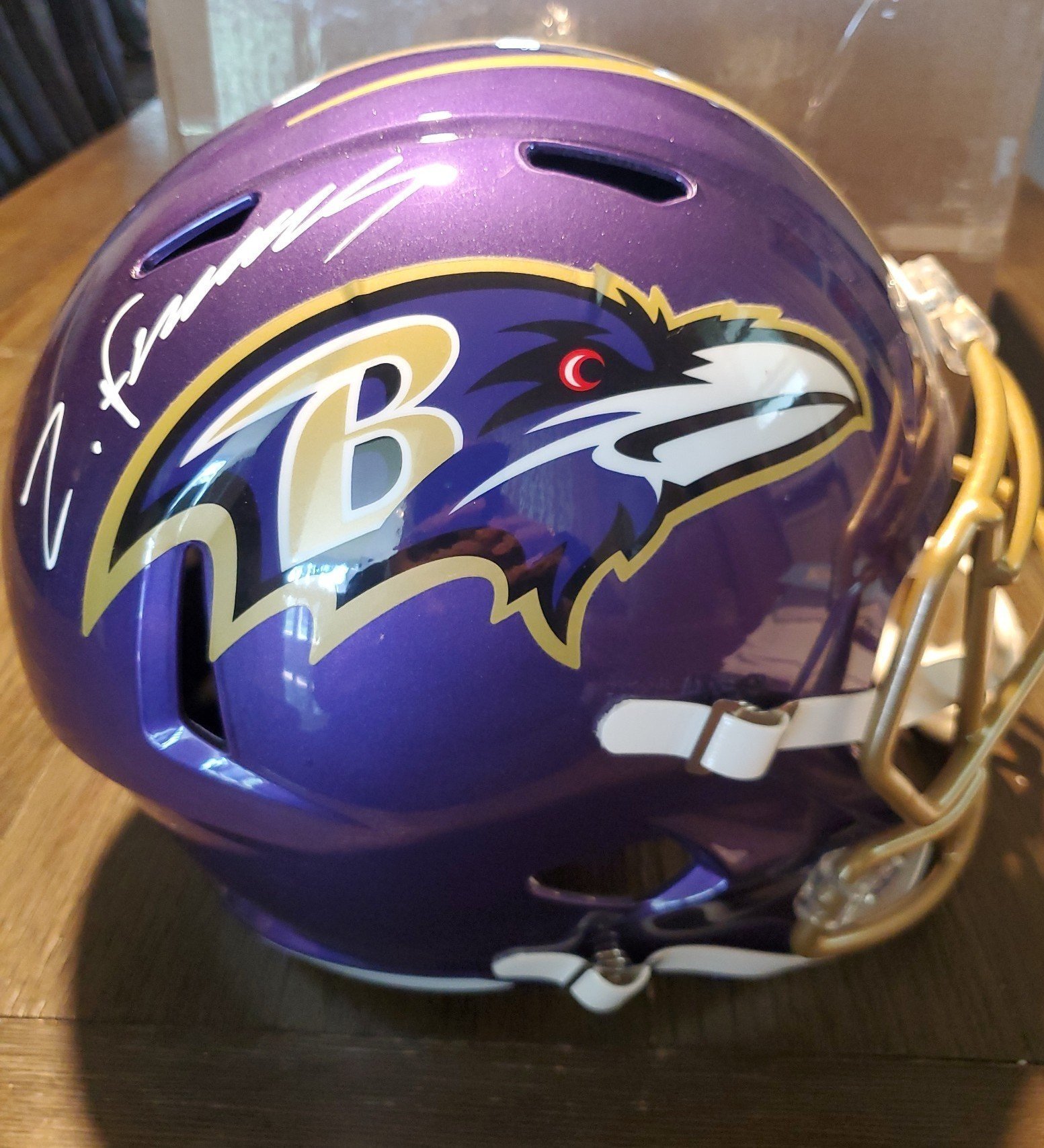 NFL REPLICA RIDDEL FULL SIZE HELMET SIGNED BY ZAY FLOWERS BALTIMORE RAVENS