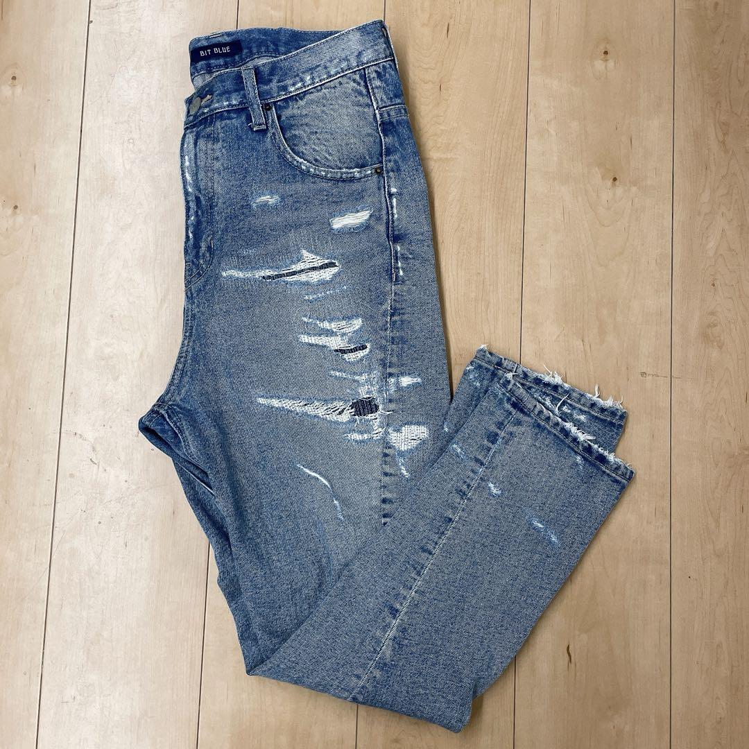 BITBLUE Damaged Denim Pants