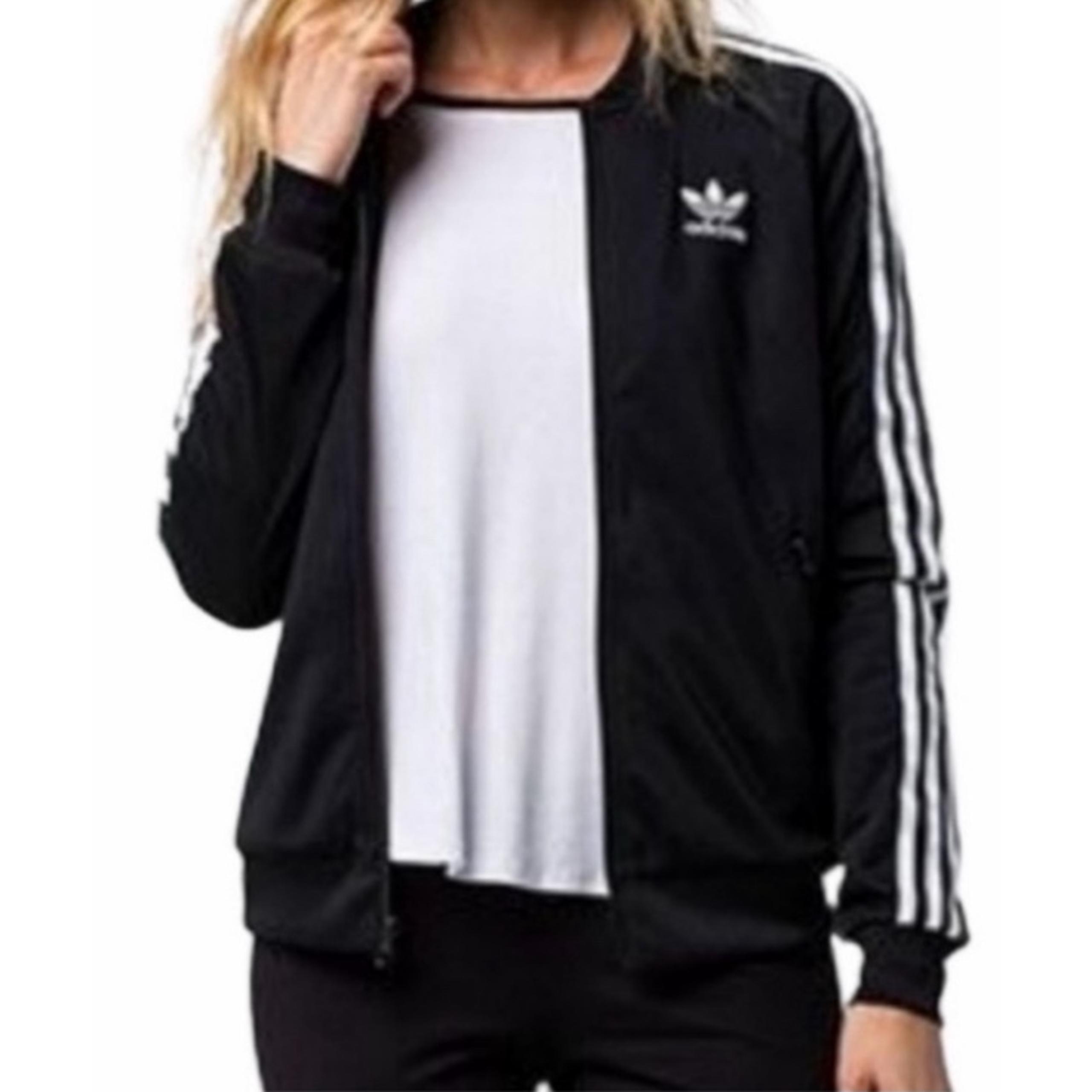 Adidas 3 stripe full zip up sweater track top