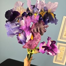 7 Bundle Real Touch Long Stems Purple Iris Flower Silk Artificial Ireland Irish