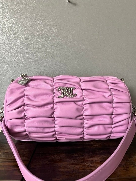NWT Juicy Couture Fondant Pink Run the World Shoulder Barrel Bag