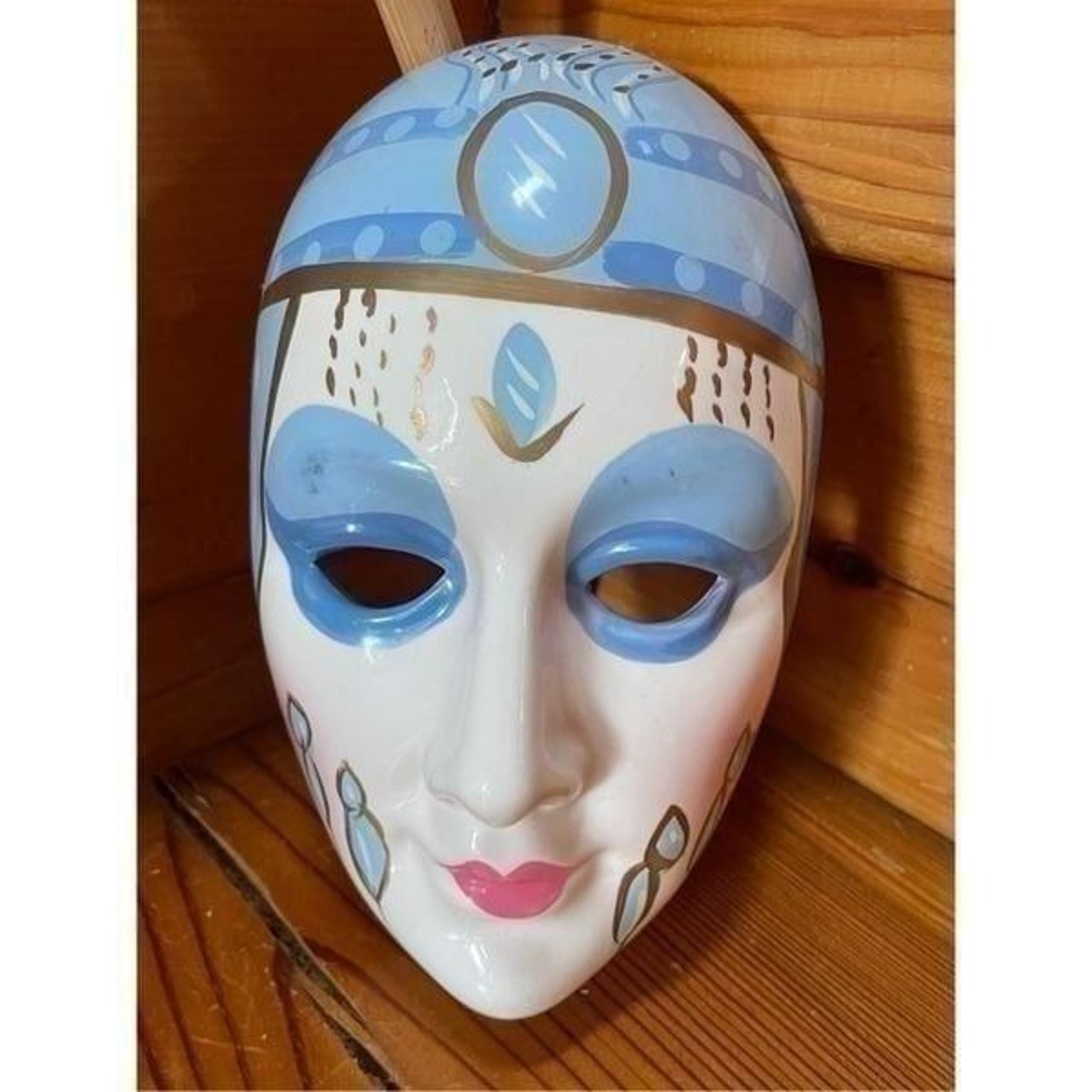 Vintage Porcelain Painted Mardi Gras Mask