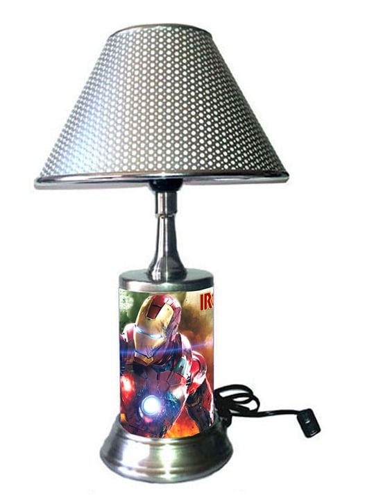 Iron Man desk lamp with chrome finish shade