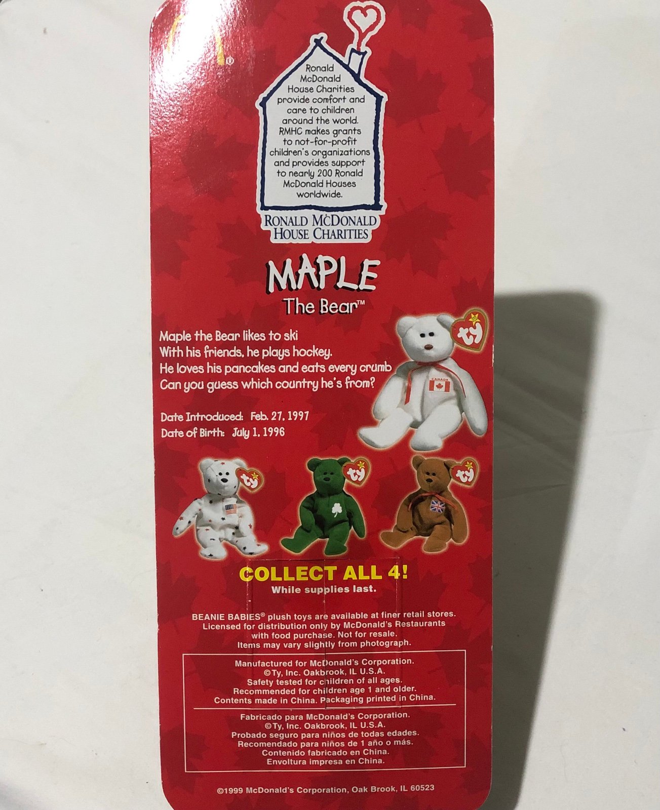 maple mcdonalds beanie baby