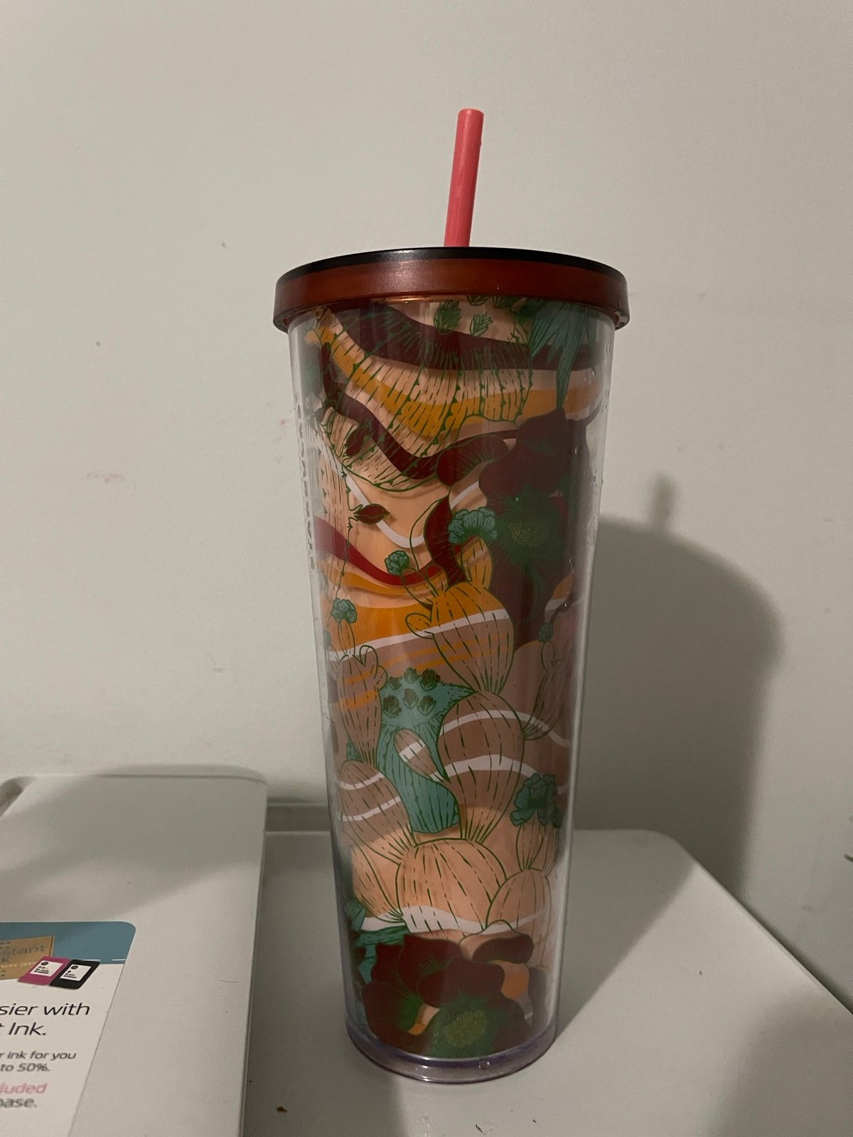 Starbucks Terracotta Desert Acrylic Cold Cup Tumbler 24oz Venti Cactus Summer 19