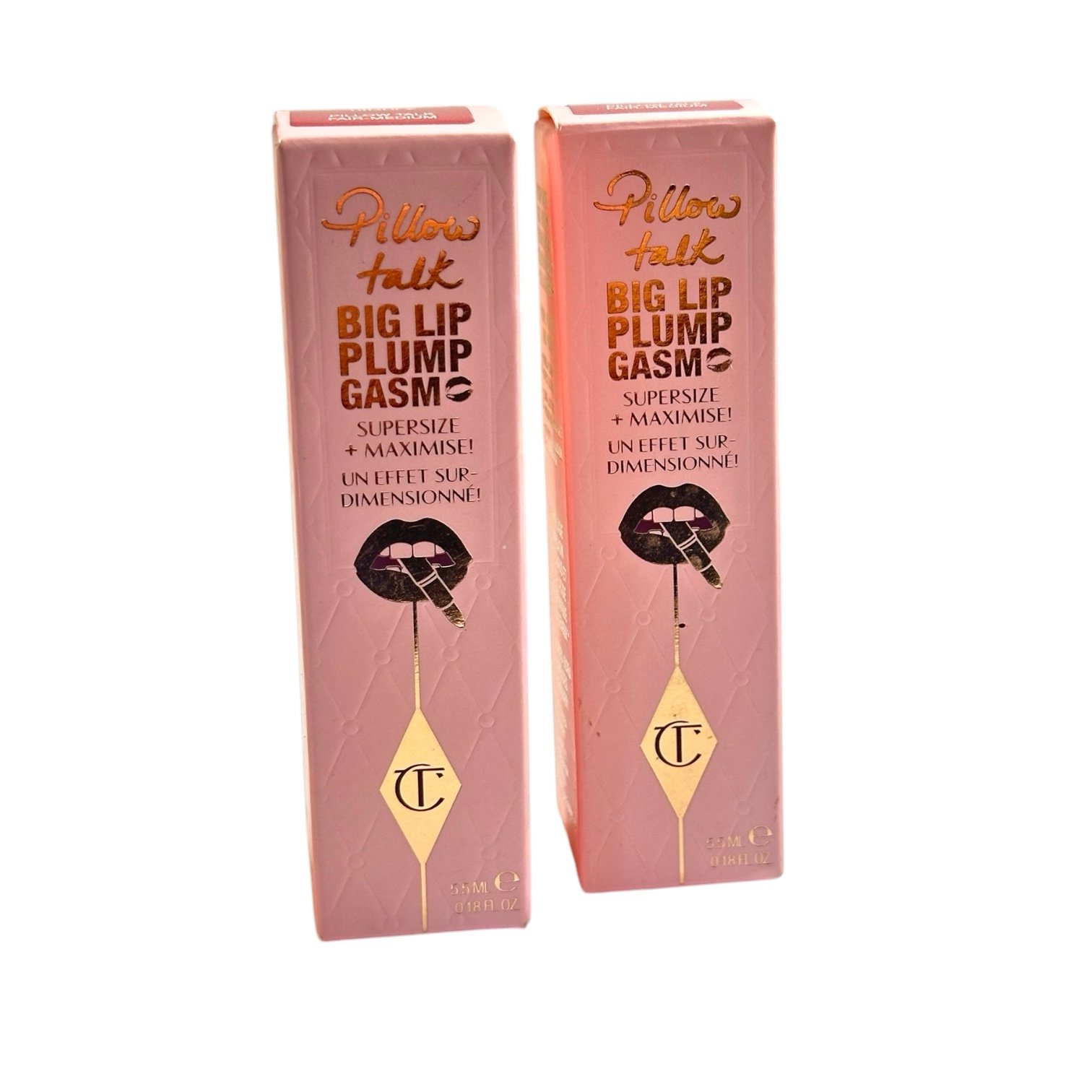 Charlotte Tilbury Pillow Talk Lip Gloss Bundle BIG LIP PLUMPGASM FAIR - MEDIUM
