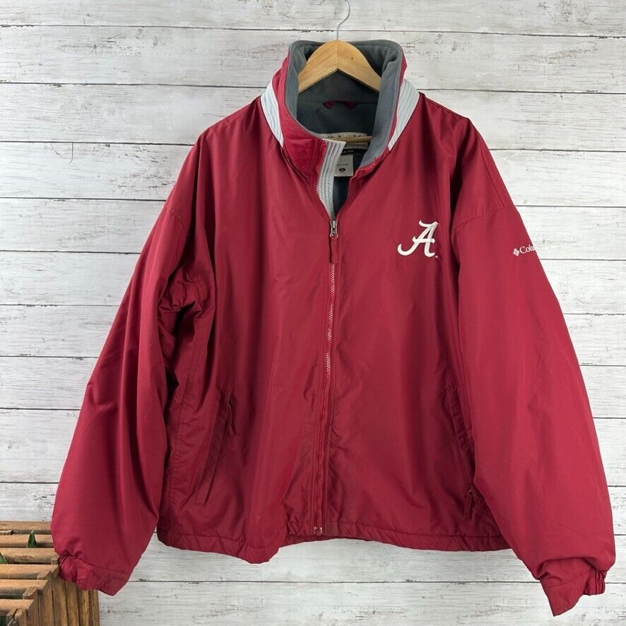 Columbia Men's XL Alabama full zip Fleece lined Jacket Red Bama