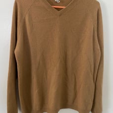 Mens Covington 100% Cashmere Camel Beige Sweater Sz M