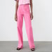 Zara High Waisted Wide Leg Denim Jeans Frayed Hem Bright Pink Size 4