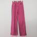 Zara High Waisted Wide Leg Denim Jeans Frayed Hem Bright Pink Size 4