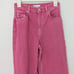Zara High Waisted Wide Leg Denim Jeans Frayed Hem Bright Pink Size 4