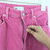 Zara High Waisted Wide Leg Denim Jeans Frayed Hem Bright Pink Size 4