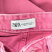 Zara High Waisted Wide Leg Denim Jeans Frayed Hem Bright Pink Size 4