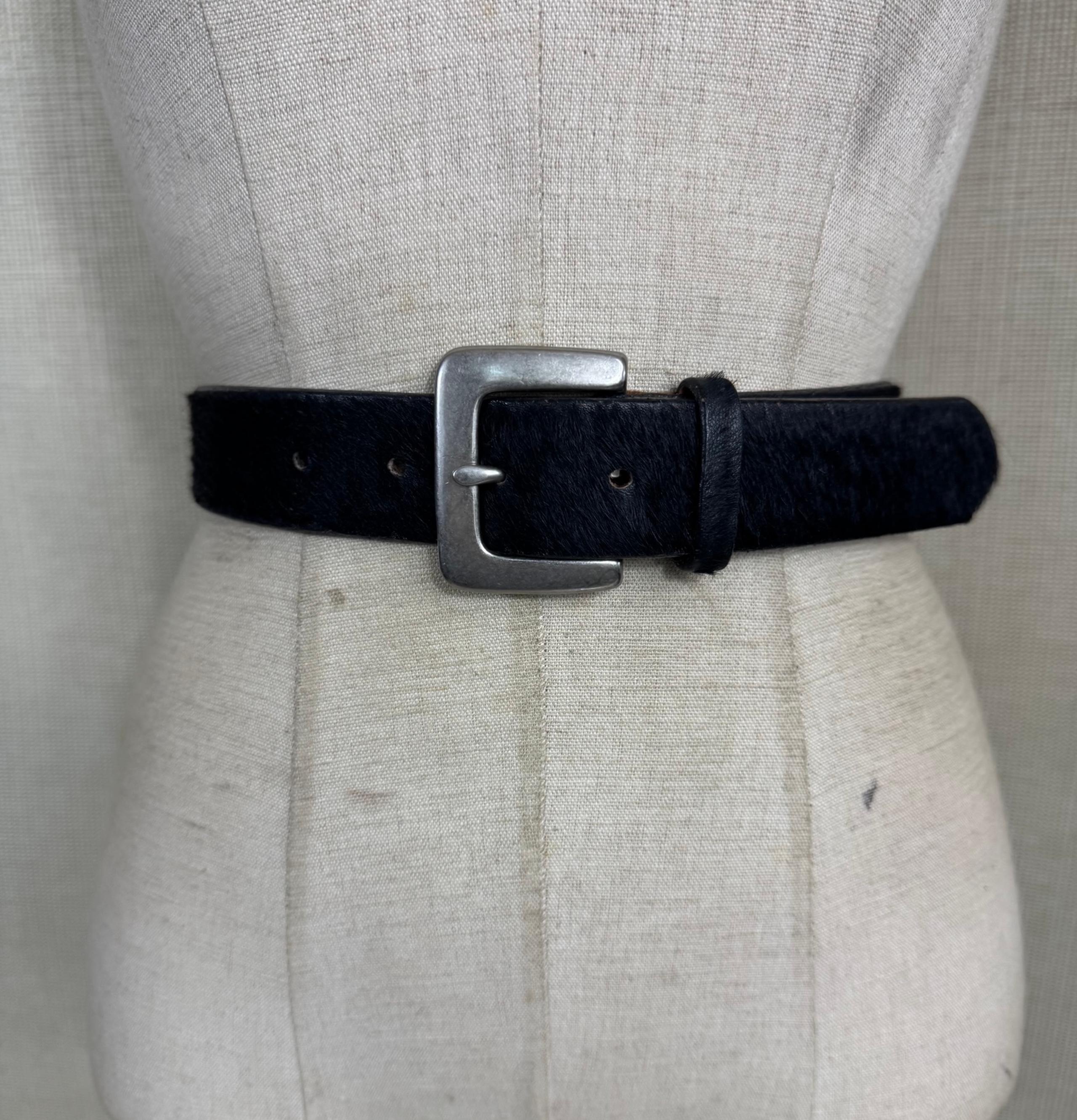 Vintage Gap women’s black cow hide leather trouser belt  25-29 XS- S made in USA