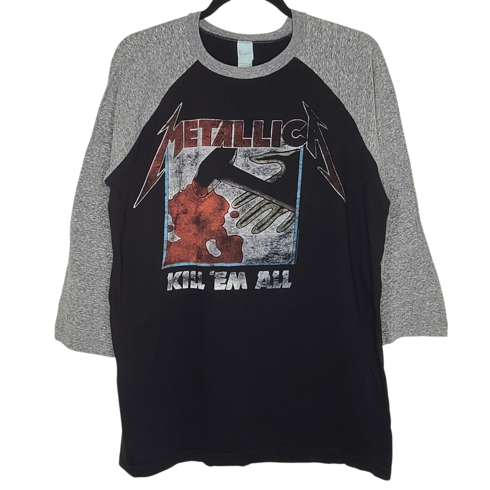 Pacific Metallica Kill Em All Graphic Concert Raglan Tee Large