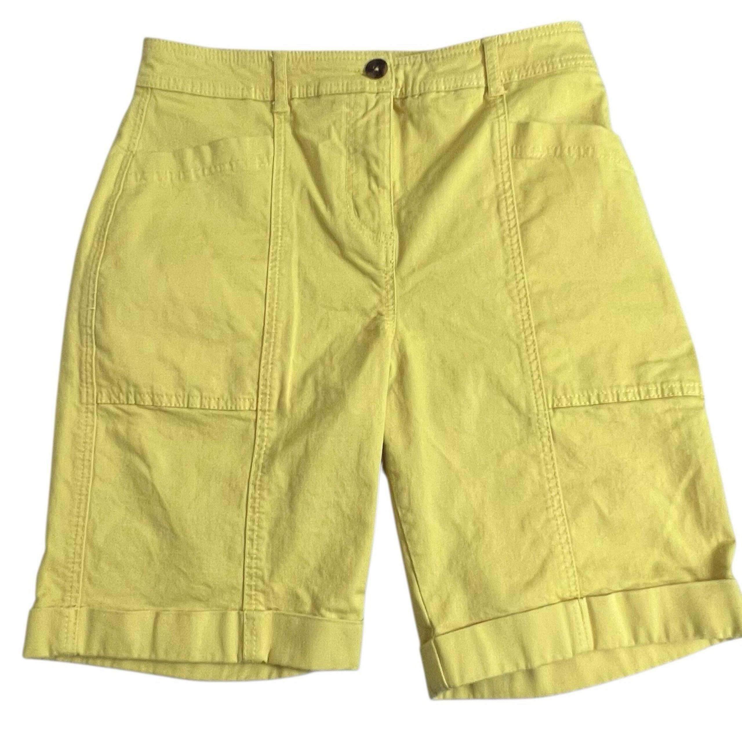 Boden Womens 6 Yellow High Rise 9" Inseam Cuffed Bermuda Shorts