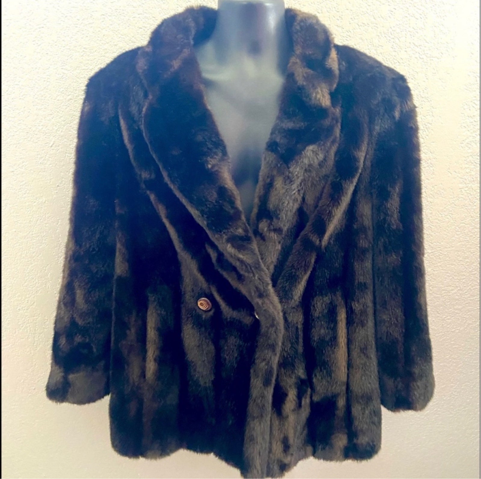 Beautiful warm and comfy womens faux fur coat
