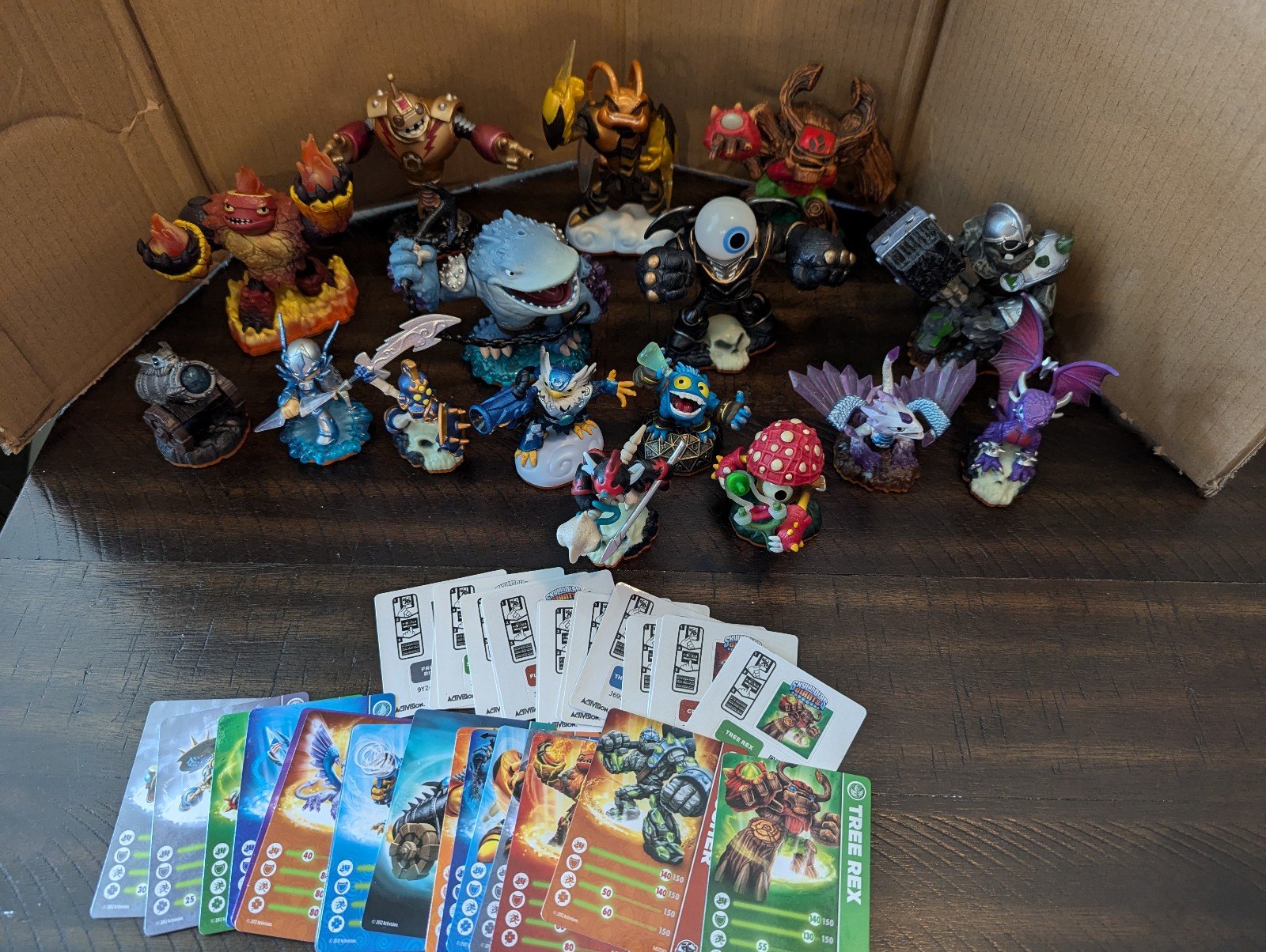 Lot of 16 Skylanders Giants Figures with Cards and Stickers