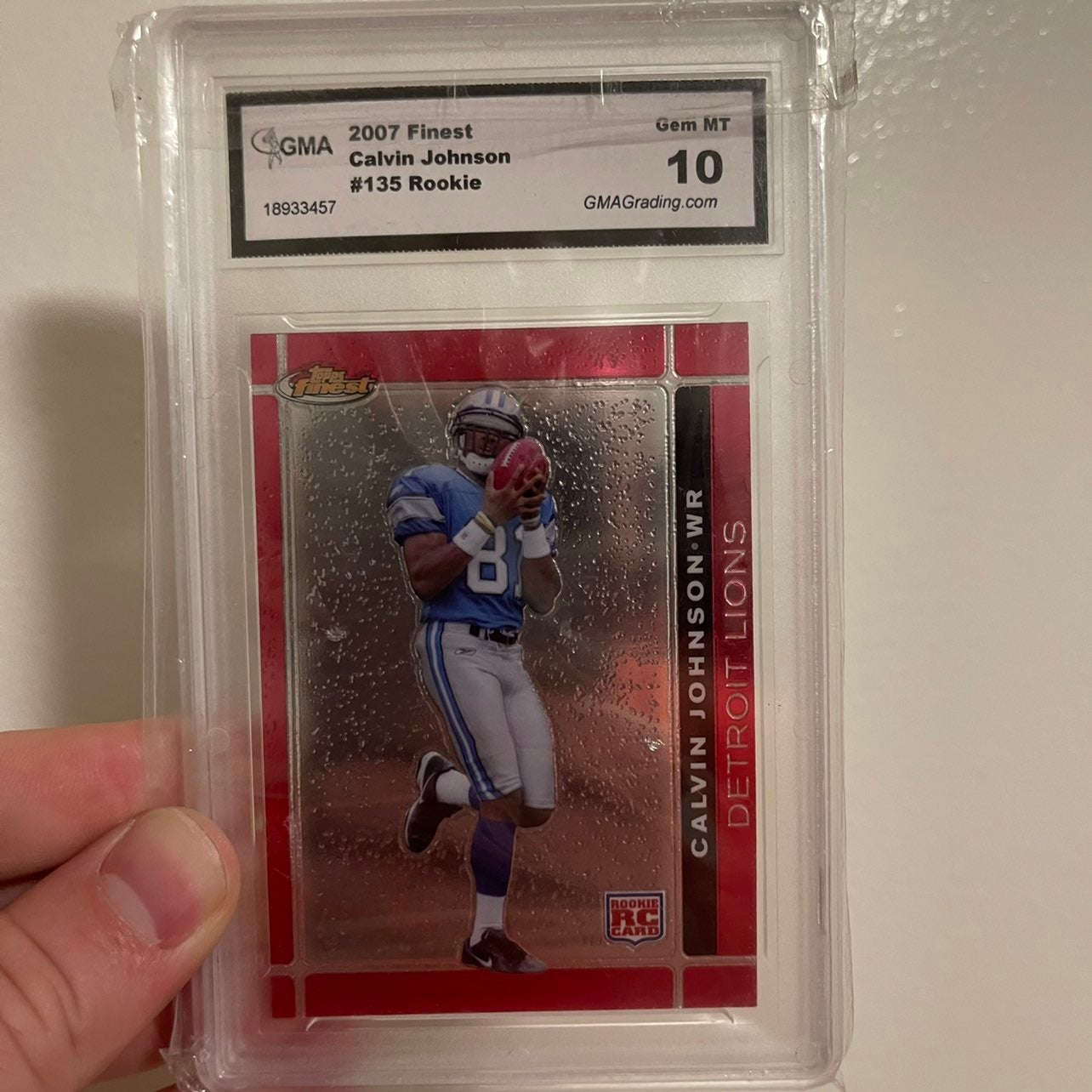 2007 Topps Finest #135 Calvin Johnson GMA 10 card