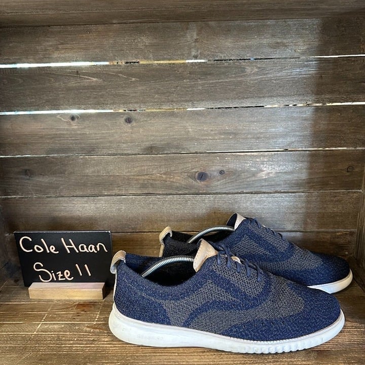 Mens Cole Haan 2.0 ZeroGrand Stitchlite Blue Wingtip Shoes Sneakers Size 11 M